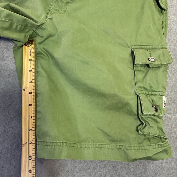 Tommy Hilfiger Cargo Shorts Mens 35 Green Cotton Utility Pockets Y2K 2000s - Picture 5 of 10